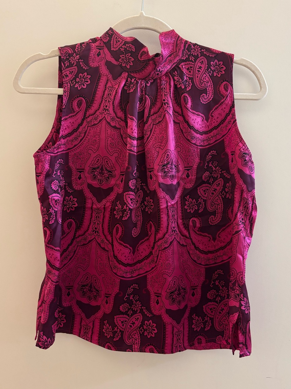 The Work Connection 100% Silk Paisley Halter Style Top Y2K 8P